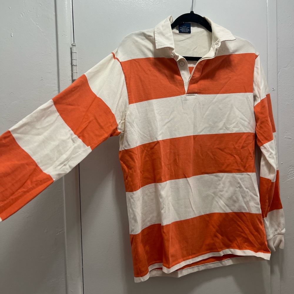 Gant Orange and White Striped Polo Shirt